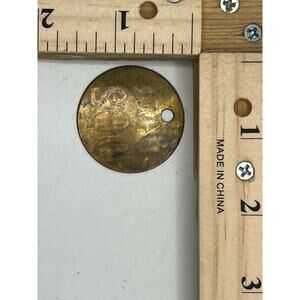 Vintage Brass Number Tag “HHWR 002” Industrial Collectible Rustic Decor